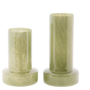 VASE SHARPO- H27 D18 cm - OLIVEGREEN